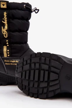 Discount Dziecięce Śniegowce Ocieplane Wełną Na Suwak Czarne Delhi Dzieci Dziewczęce|Dziewczęce