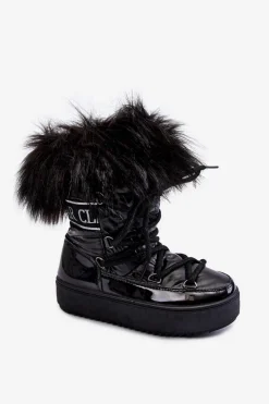 Dziewczęce>Boto Dziecięce Śniegowce Ocieplane Sznurowane Czarne Colioris