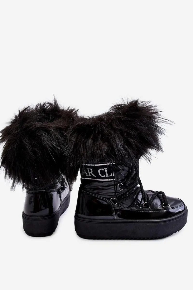 Dziewczęce>Boto Dziecięce Śniegowce Ocieplane Sznurowane Czarne Colioris