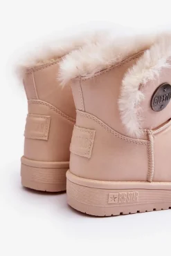 Dziecięce Śniegowce Ocieplane Futerkiem Beżowe Big Star MM374084 Dzieci Dziewczęce