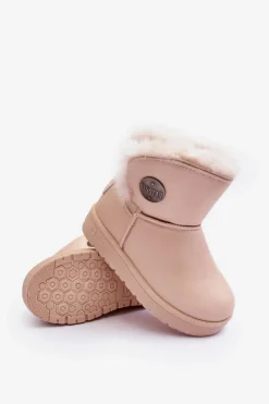 Dziecięce Śniegowce Ocieplane Futerkiem Beżowe Big Star MM374084 Dzieci Dziewczęce