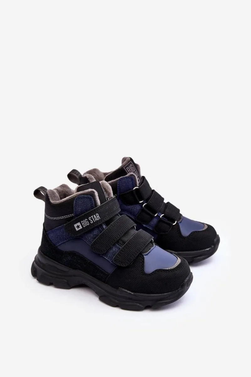 Discount Dziecięce Śniegowce Trapery Ocieplane Granatowe Big Star MM374172 Dzieci Chłopięce|Chłopięce