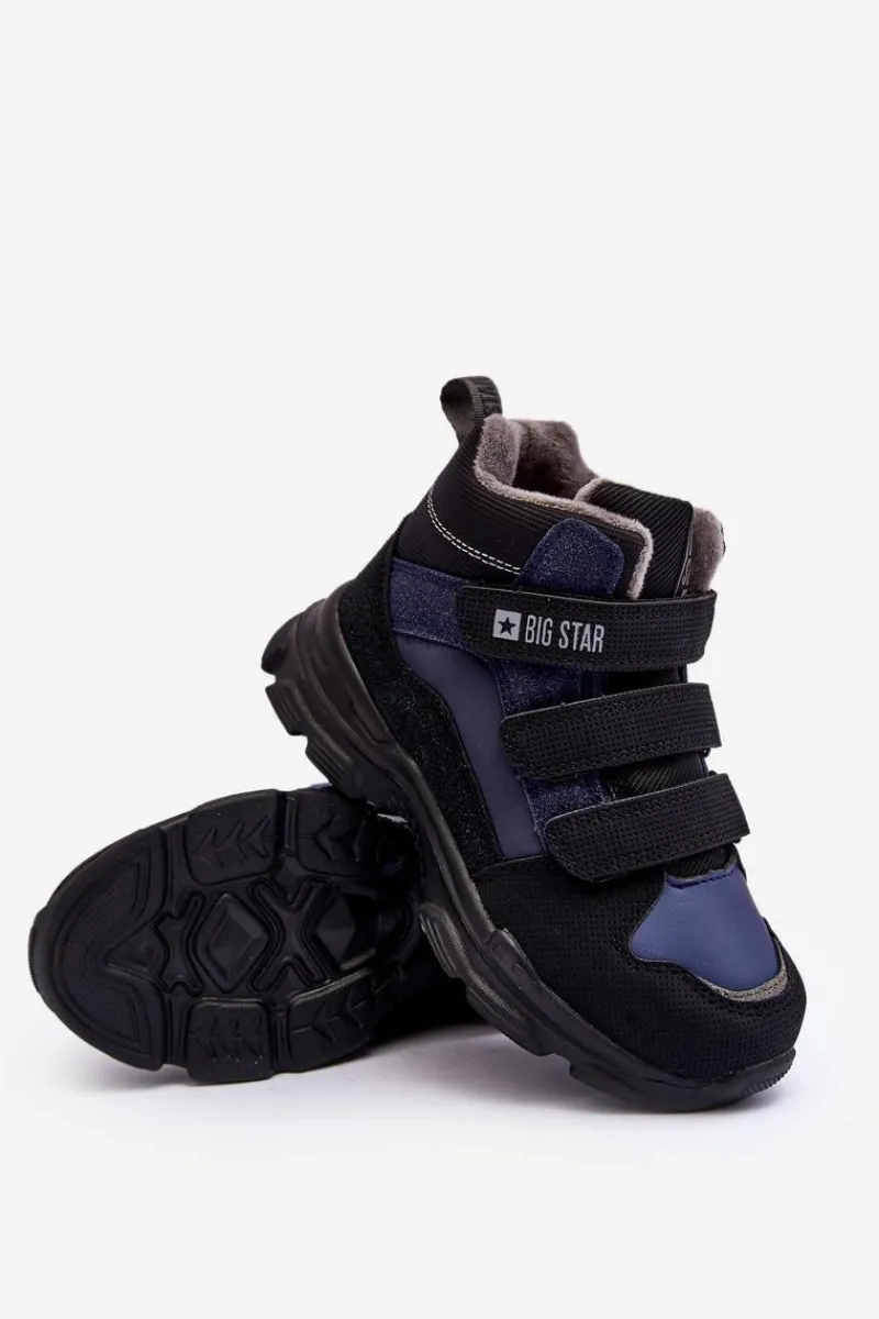 Discount Dziecięce Śniegowce Trapery Ocieplane Granatowe Big Star MM374172 Dzieci Chłopięce|Chłopięce