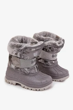Outlet Lee Cooper Dziecięce Śniegowce Z Futerkiem Na Rzep LCJ-25-10-3788 Szare