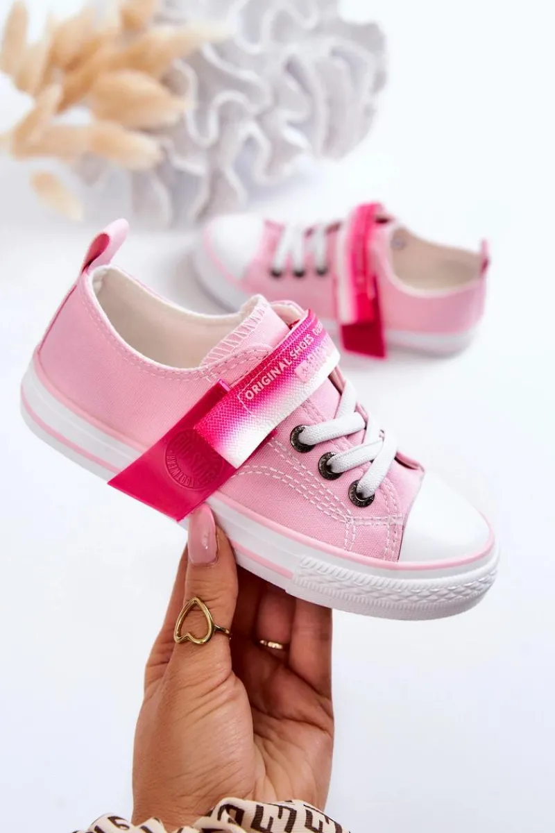 Best Dziecięce Niskie Trampki BIG STAR JJ374073 Różowe Dzieci Chłopięce|Dziewczęce