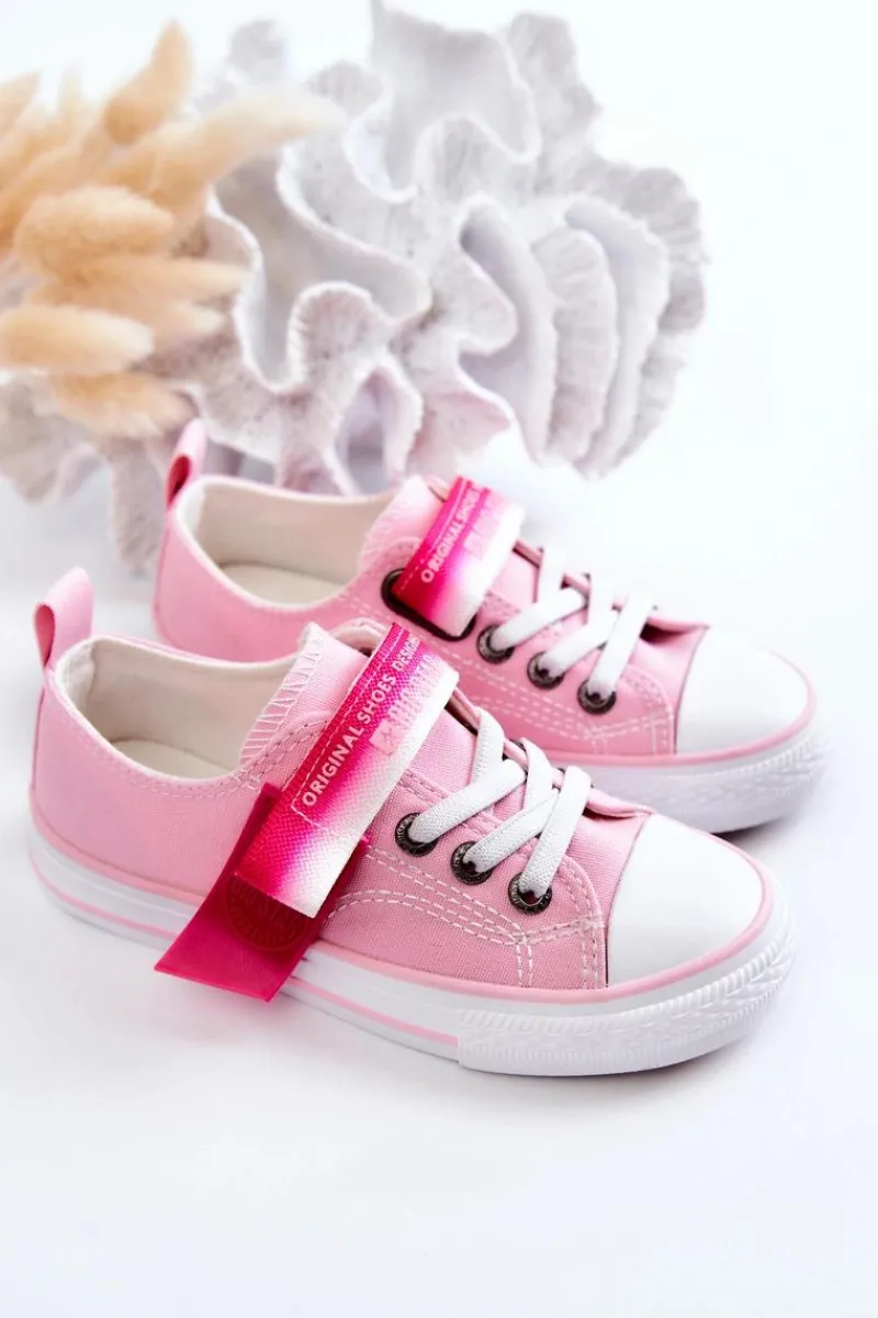 Best Dziecięce Niskie Trampki BIG STAR JJ374073 Różowe Dzieci Chłopięce|Dziewczęce