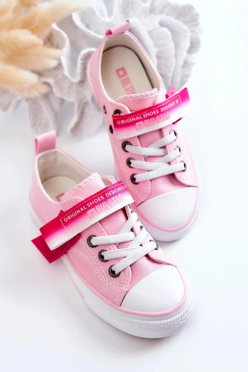 Best Dziecięce Niskie Trampki BIG STAR JJ374073 Różowe Dzieci Chłopięce|Dziewczęce