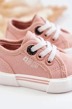 Best Big Star Shoes Dziecięce Niskie Trampki Big Star JJ374161 Różowe