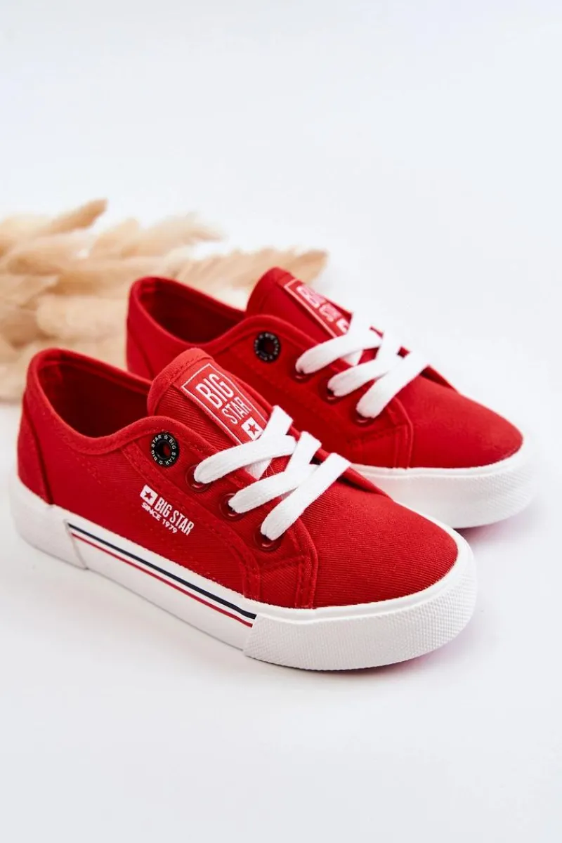 Chłopięce|Dziewczęce>Big Star Shoes Dziecięce Niskie Trampki Big Star JJ374172 Czerwone