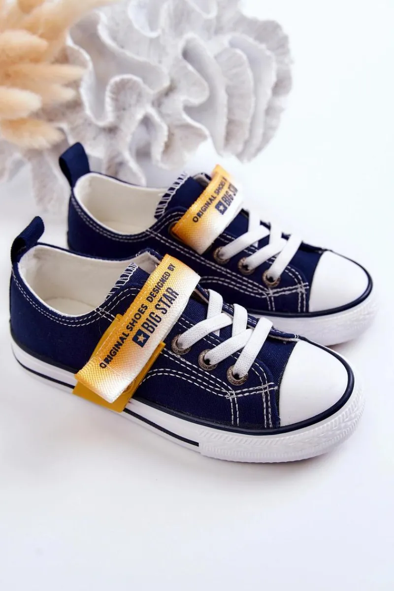 Discount Big Star Shoes Dziecięce Niskie Trampki BIG STAR JJ374072 Granatowe