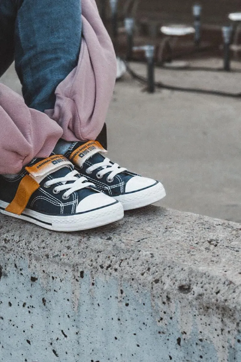 Discount Big Star Shoes Dziecięce Niskie Trampki BIG STAR JJ374072 Granatowe