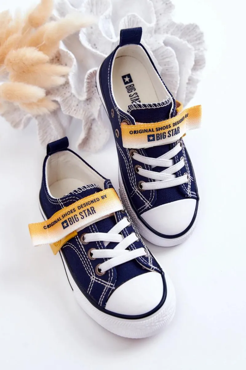 Discount Big Star Shoes Dziecięce Niskie Trampki BIG STAR JJ374072 Granatowe