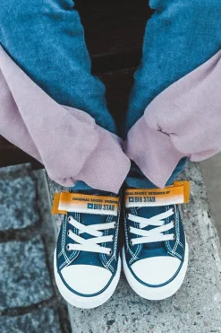 Discount Big Star Shoes Dziecięce Niskie Trampki BIG STAR JJ374072 Granatowe