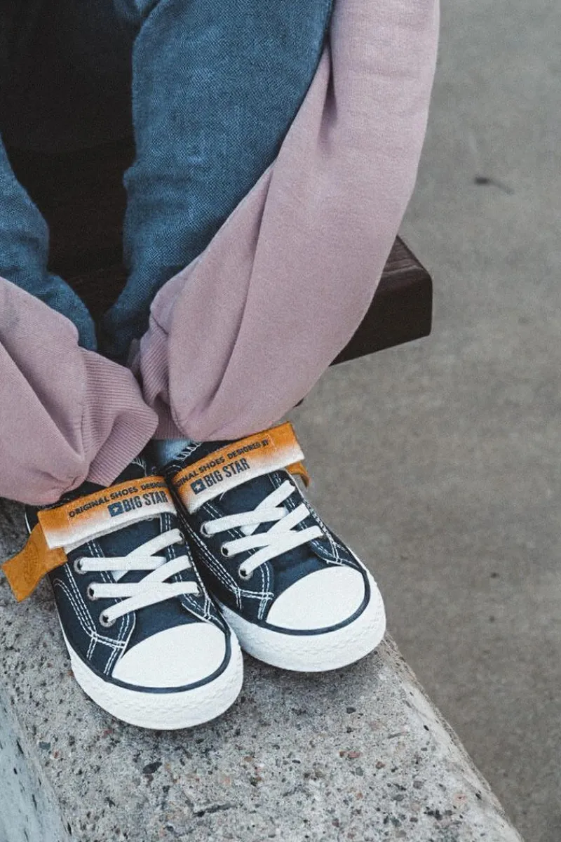 Discount Big Star Shoes Dziecięce Niskie Trampki BIG STAR JJ374072 Granatowe