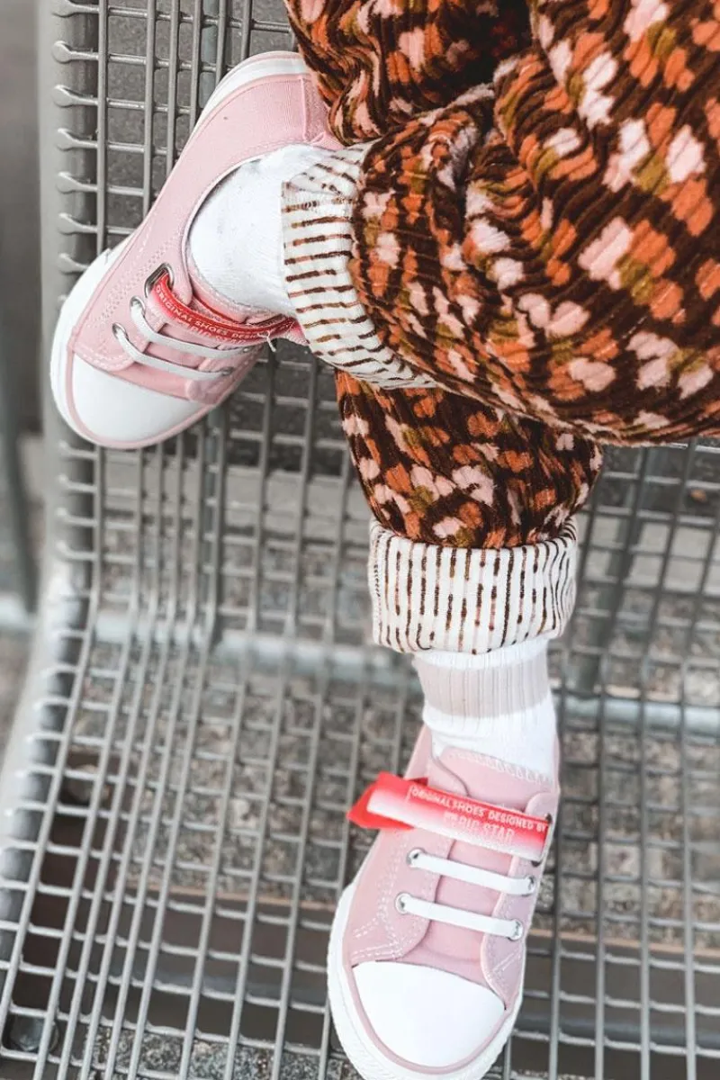 Sale Big Star Shoes Dziecięce Niskie Trampki BIG STAR JJ374078 Różowe Różowy