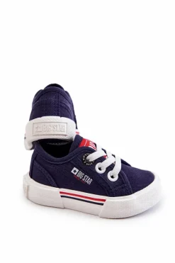 Chłopięce|Dziewczęce></noscript>Big Star Shoes Dziecięce Niskie Trampki Big Star JJ374163 Granatowe Niebieski
