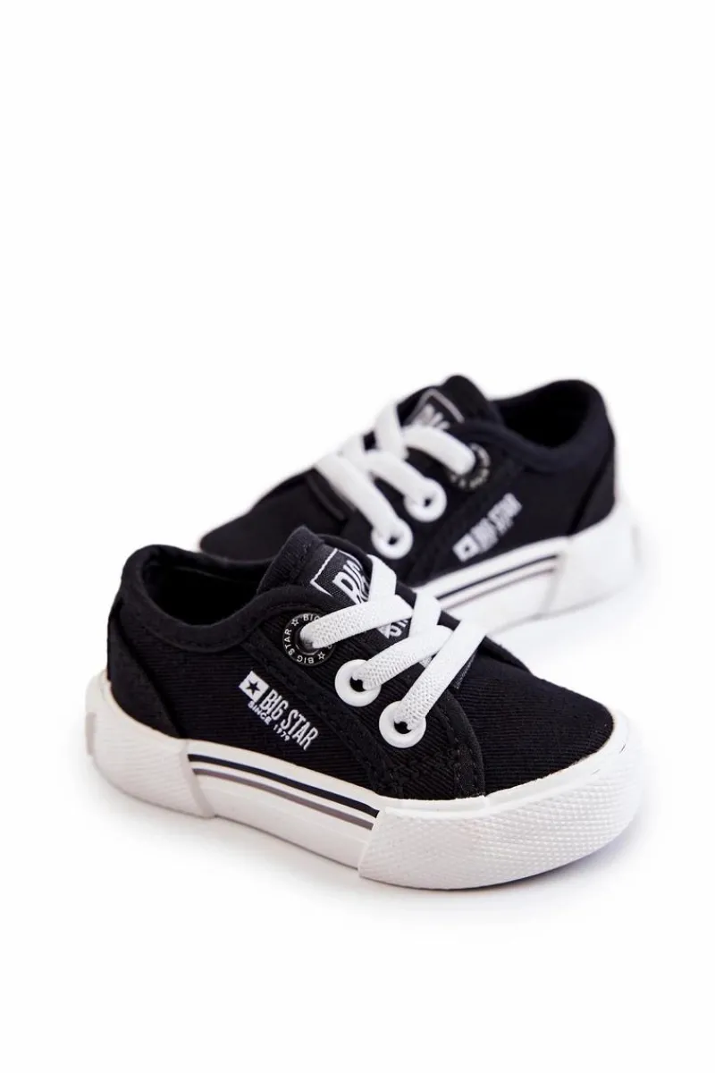 Online Dziecięce Niskie Trampki Big Star JJ374164 Czarne Dzieci Chłopięce|Dziewczęce