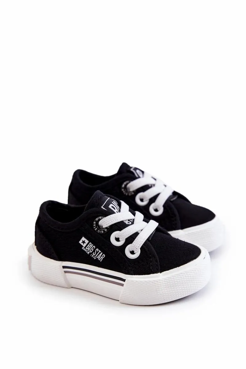 Online Dziecięce Niskie Trampki Big Star JJ374164 Czarne Dzieci Chłopięce|Dziewczęce