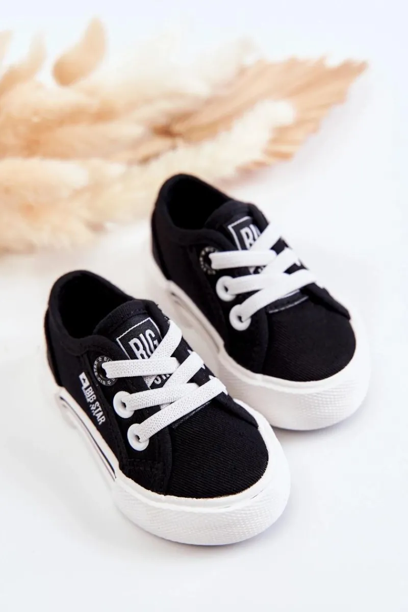 Online Dziecięce Niskie Trampki Big Star JJ374164 Czarne Dzieci Chłopięce|Dziewczęce