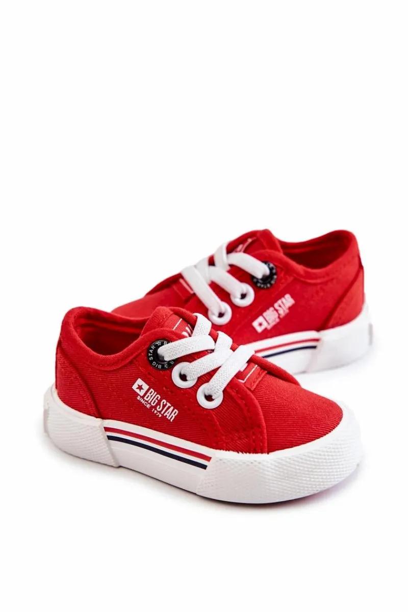 Online Big Star Shoes Dziecięce Niskie Trampki Big Star JJ374162 Czerwone Czerwony