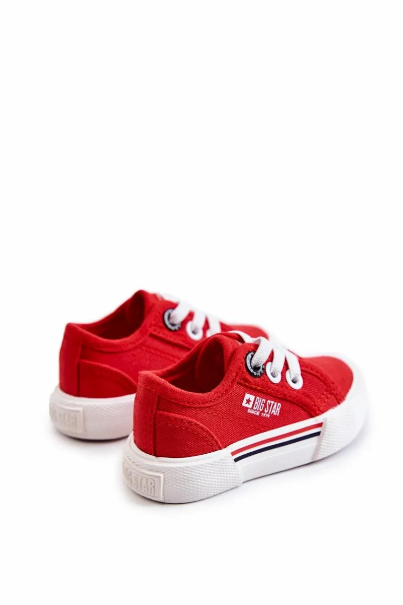 Online Big Star Shoes Dziecięce Niskie Trampki Big Star JJ374162 Czerwone Czerwony