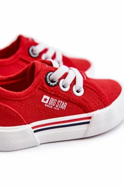 Online Big Star Shoes Dziecięce Niskie Trampki Big Star JJ374162 Czerwone Czerwony