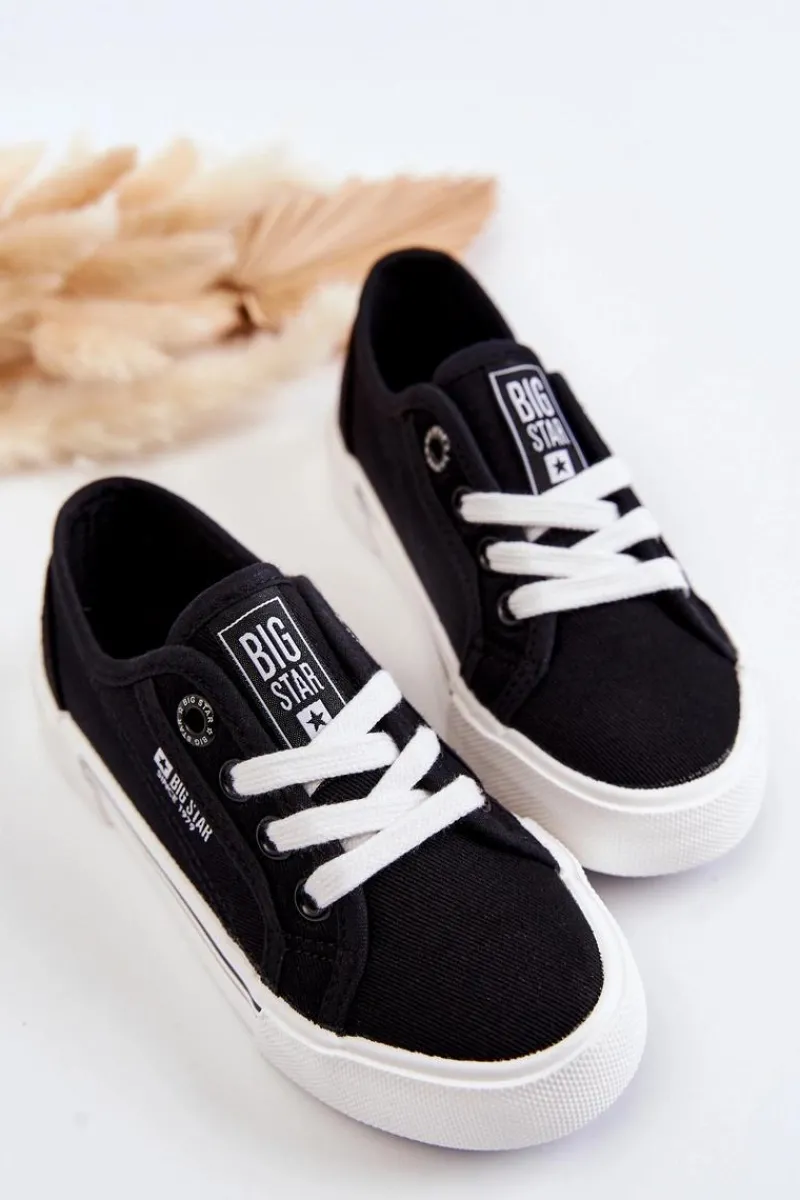 Dziecięce Niskie Trampki Big Star JJ374174 Czarne Dzieci Chłopięce|Dziewczęce