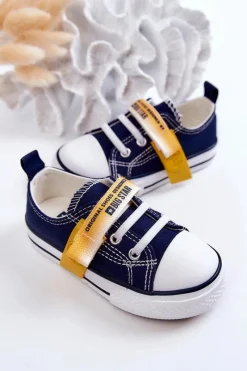 New Dziecięce Niskie Trampki BIG STAR JJ374077 Granatowe Dzieci Chłopięce|Dziewczęce