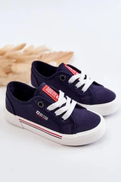 Sale Big Star Shoes Dziecięce Niskie Trampki Big Star JJ374173 Granatowe