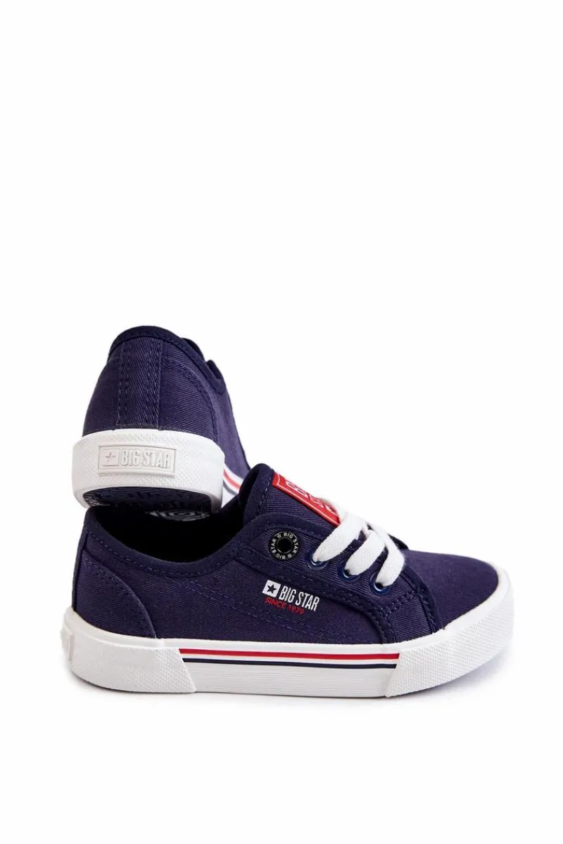 Sale Big Star Shoes Dziecięce Niskie Trampki Big Star JJ374173 Granatowe