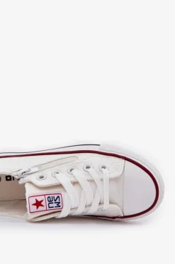 Clearance Dziecięce Niskie Trampki Sznurowane Białe Margo Dzieci Chłopięce|Dziewczęce