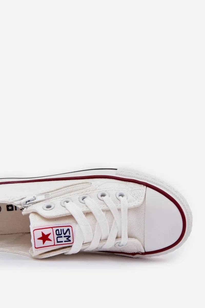 Clearance Dziecięce Niskie Trampki Sznurowane Białe Margo Dzieci Chłopięce|Dziewczęce