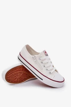 Clearance Dziecięce Niskie Trampki Sznurowane Białe Margo Dzieci Chłopięce|Dziewczęce