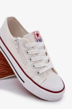 Clearance Dziecięce Niskie Trampki Sznurowane Białe Margo Dzieci Chłopięce|Dziewczęce