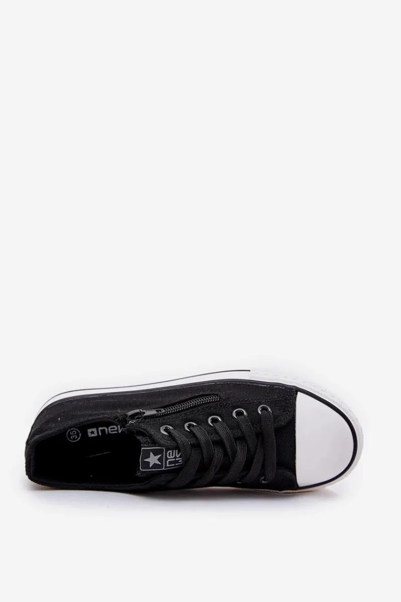 Chłopięce|Dziewczęce>Boto Dziecięce Niskie Trampki Sznurowane Czarne Margo