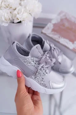 Hot Dziecięce Obuwie Sportowe Szare Bajka Dzieci Dziewczęce