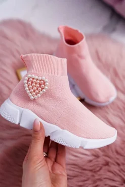 Outlet Boto Dziecięce Obuwie Sportowe Wsuwane Różowe Sammy