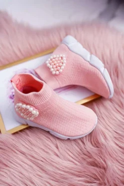 Outlet Boto Dziecięce Obuwie Sportowe Wsuwane Różowe Sammy