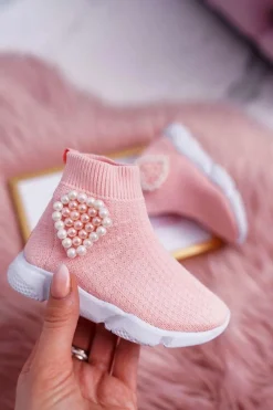 Outlet Boto Dziecięce Obuwie Sportowe Wsuwane Różowe Sammy