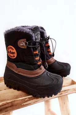 New Lee Cooper Dziecięce Ocieplane Śniegowce LCJ-21-44-0524 Czarne