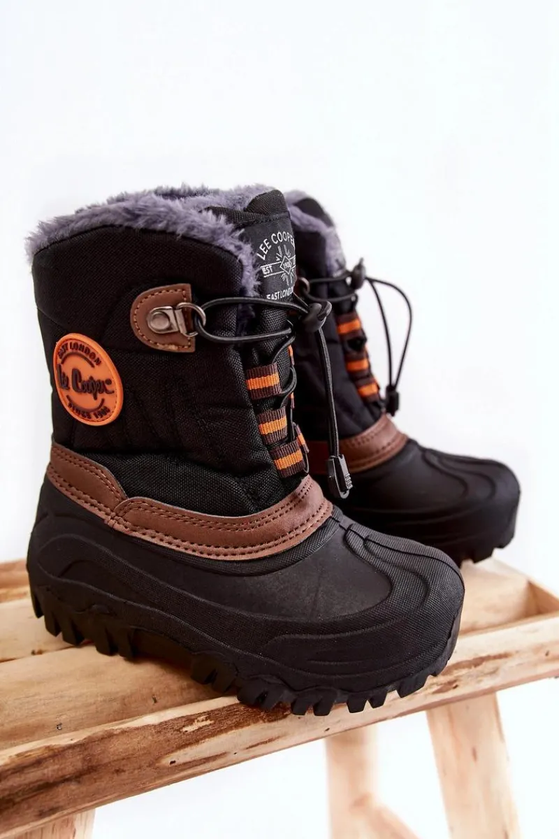 New Lee Cooper Dziecięce Ocieplane Śniegowce LCJ-21-44-0524 Czarne