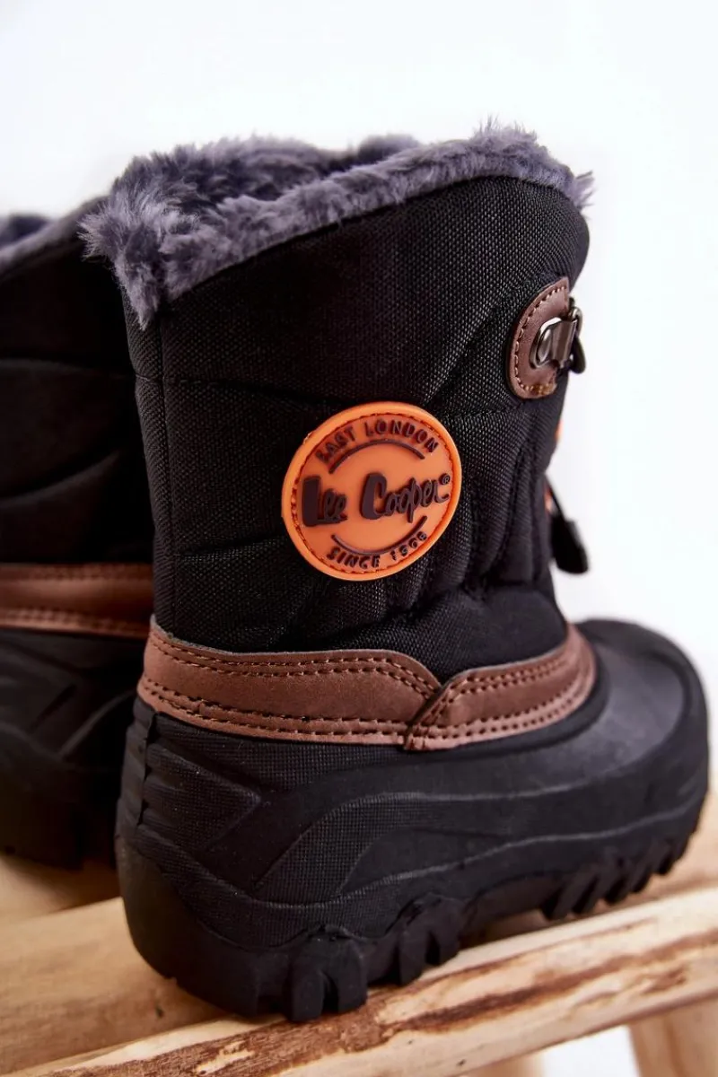 New Lee Cooper Dziecięce Ocieplane Śniegowce LCJ-21-44-0524 Czarne