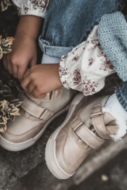 Chłopięce|Dziewczęce></noscript>Big Star Shoes Dziecięce Ocieplane Botki Na Rzepy Big Star KK374189 Beżowo-Złote