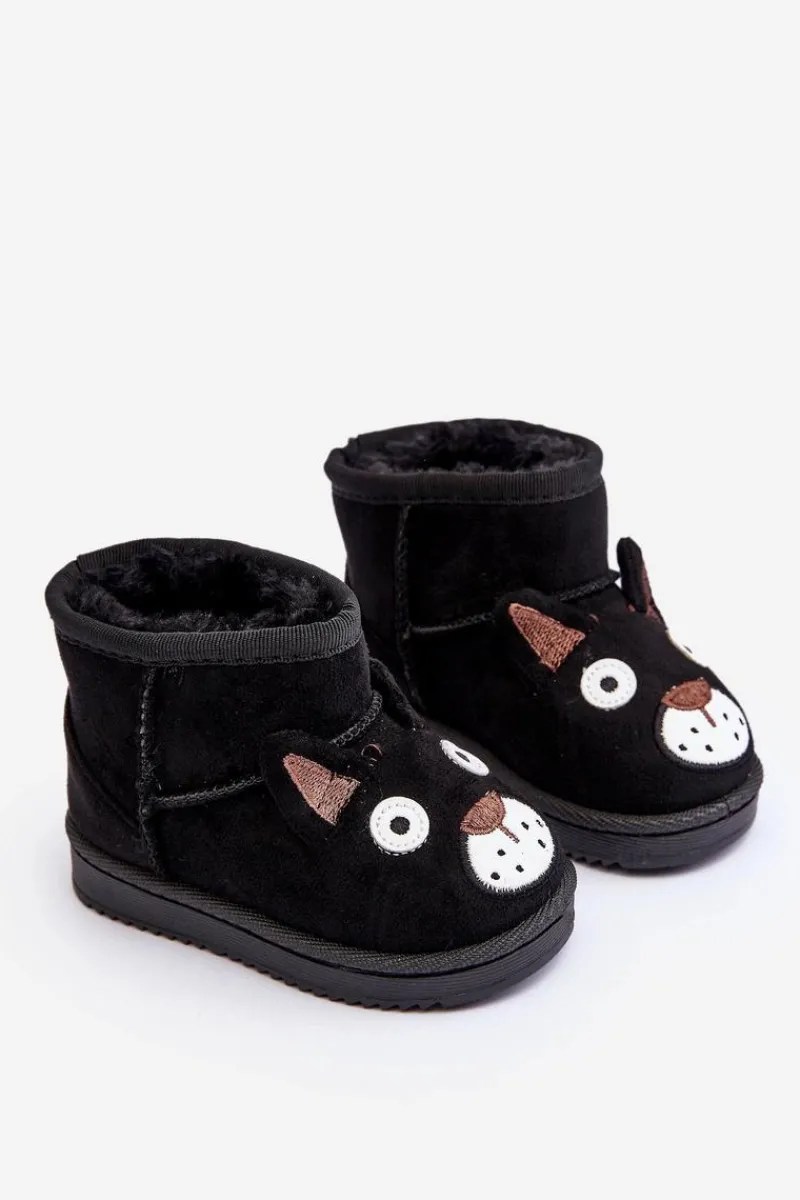 Chłopięce|Dziewczęce>Boto Dziecięce Ocieplane Botki Śniegowce Czarne Vavena