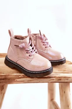 Outlet Dziecięce Ocieplane Botki Na Suwak Różowe Betsy Dzieci Dziewczęce
