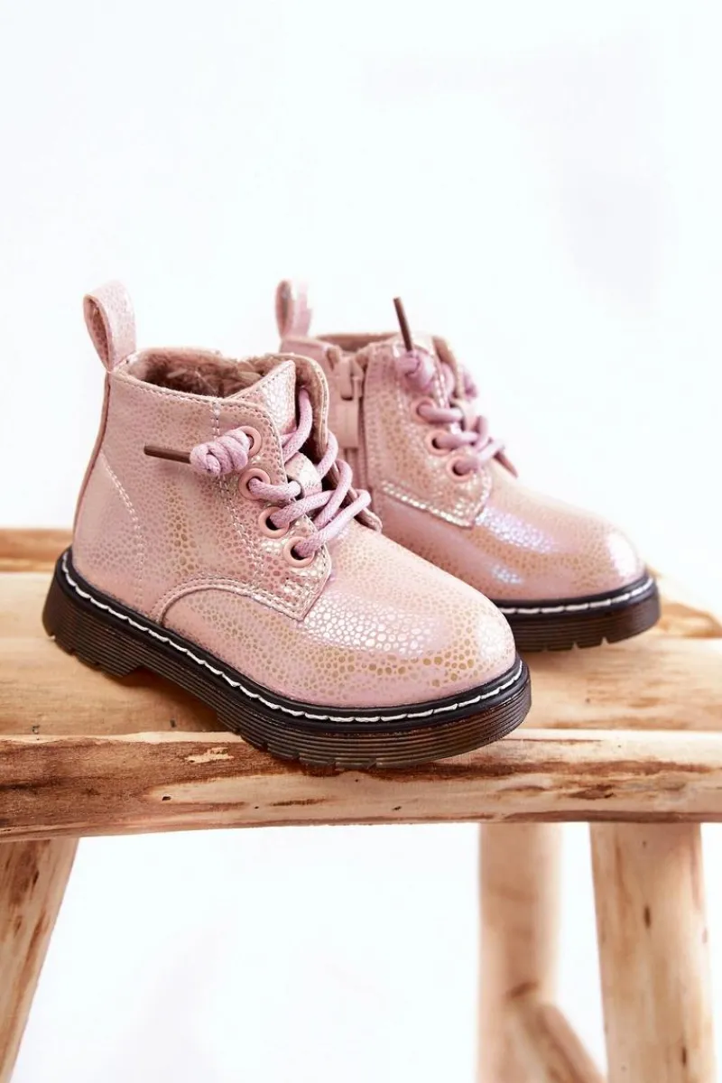 Outlet Dziecięce Ocieplane Botki Na Suwak Różowe Betsy Dzieci Dziewczęce