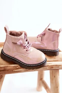 Outlet Dziecięce Ocieplane Botki Na Suwak Różowe Betsy Dzieci Dziewczęce