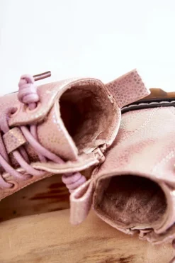 Outlet Dziecięce Ocieplane Botki Na Suwak Różowe Betsy Dzieci Dziewczęce