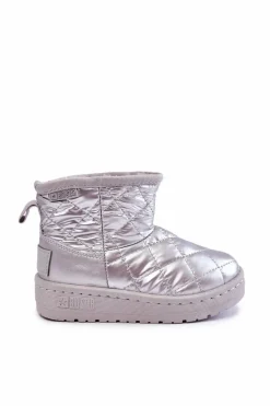 Sale Big Star Shoes Dziecięce Ocieplane Botki Śniegowce Big Star KK374241 Srebrne Srebrny