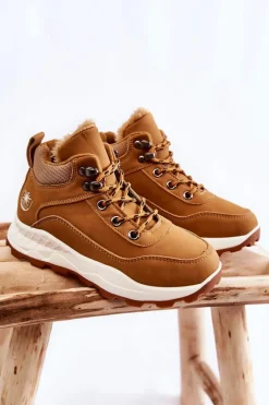 Chłopięce|Dziewczęce>Boto Dziecięce Ocieplane Botki Trapery Camel Otto